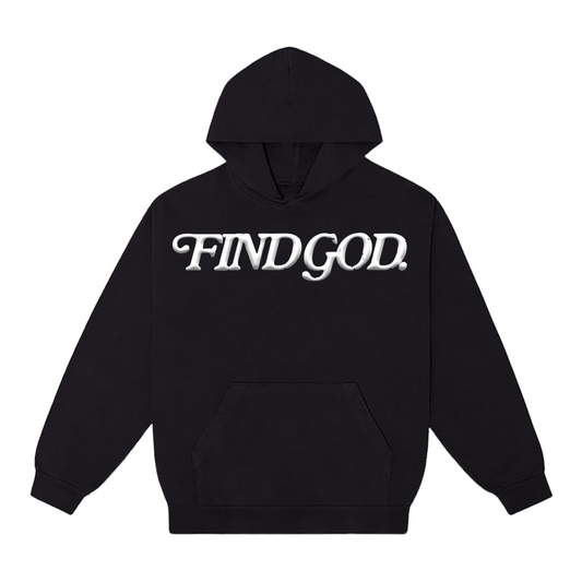 OFF BLACK - HEAVY PUFF PRINT FIND GOD HOODIE